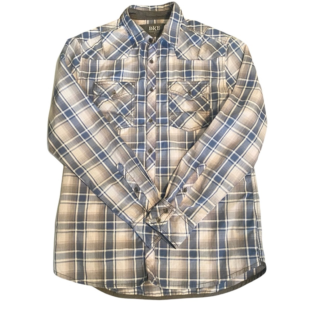 BKE Buckle Men's Standard Fit Plaid Western Button Down Shirt Medium